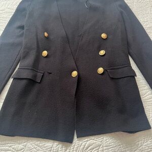 INC International Concepts Black Blazer with Gold Accents